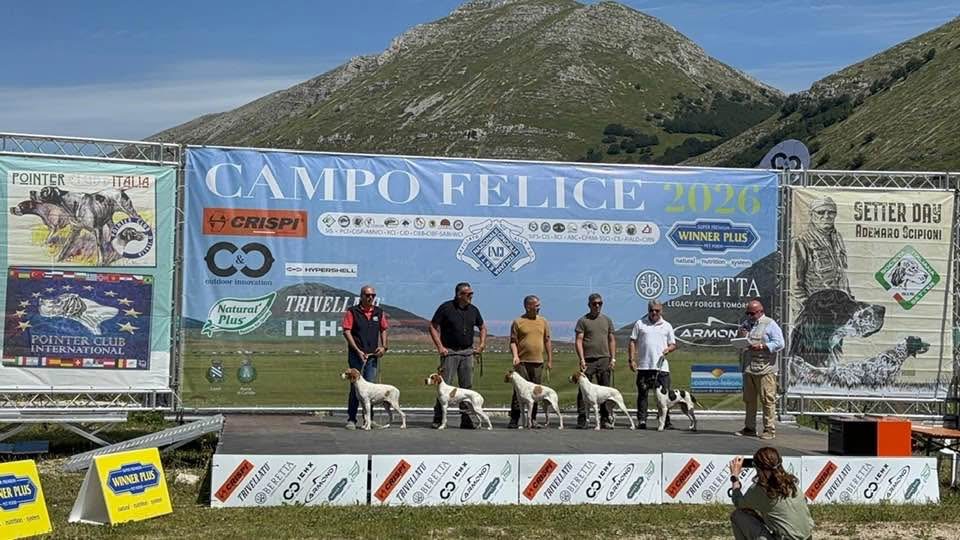 Gruppo con cani nella campagna di Cantalupo Ligure