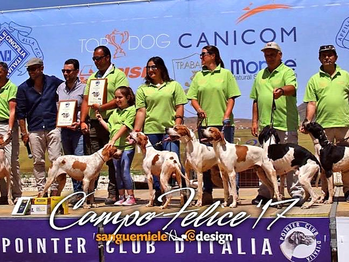 Campo Felice 2017, gruppo con Pointer della Cervara